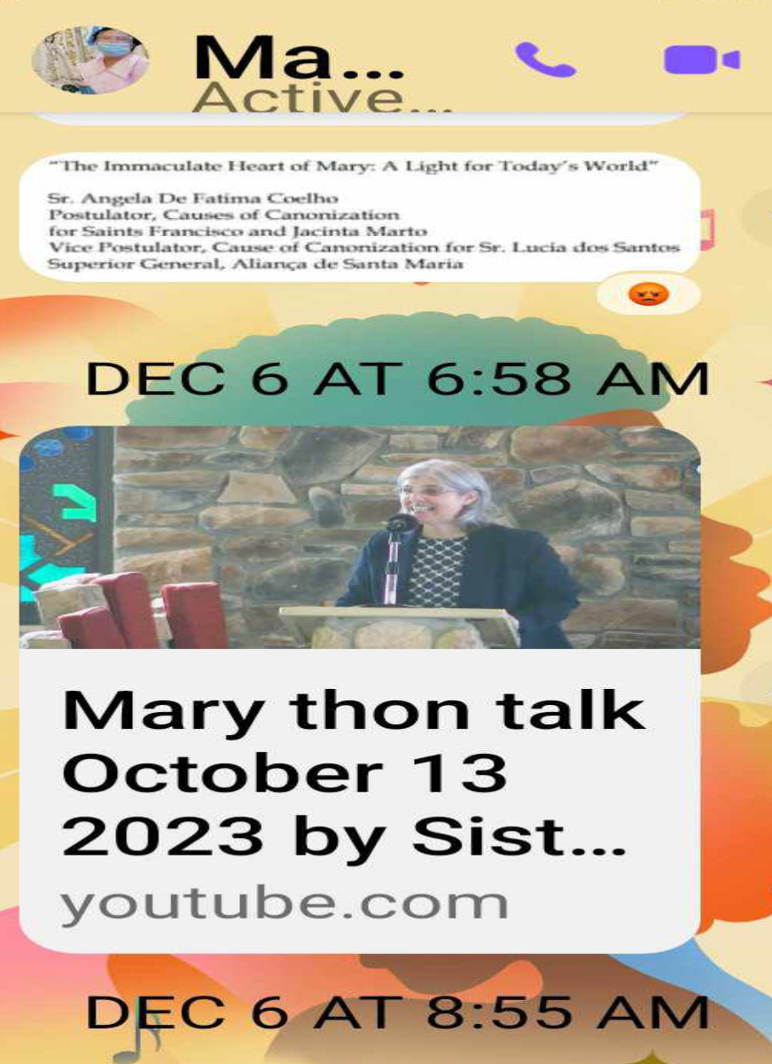 4 Gift giving of booklet for the Cause of Sr. Lucia\'s Great Vision of the Holy Trinity Booklet