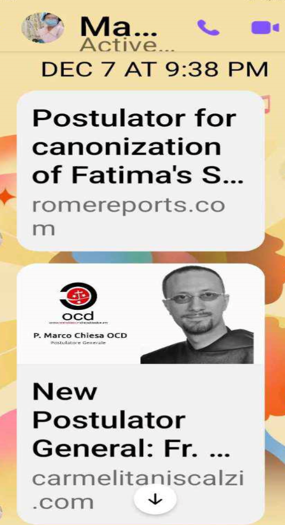 4 Gift giving of booklet for the Cause of Sr. Lucia\'s Great Vision of the Holy Trinity Booklet